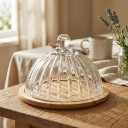 Cake Serving Platter with Glass Lid